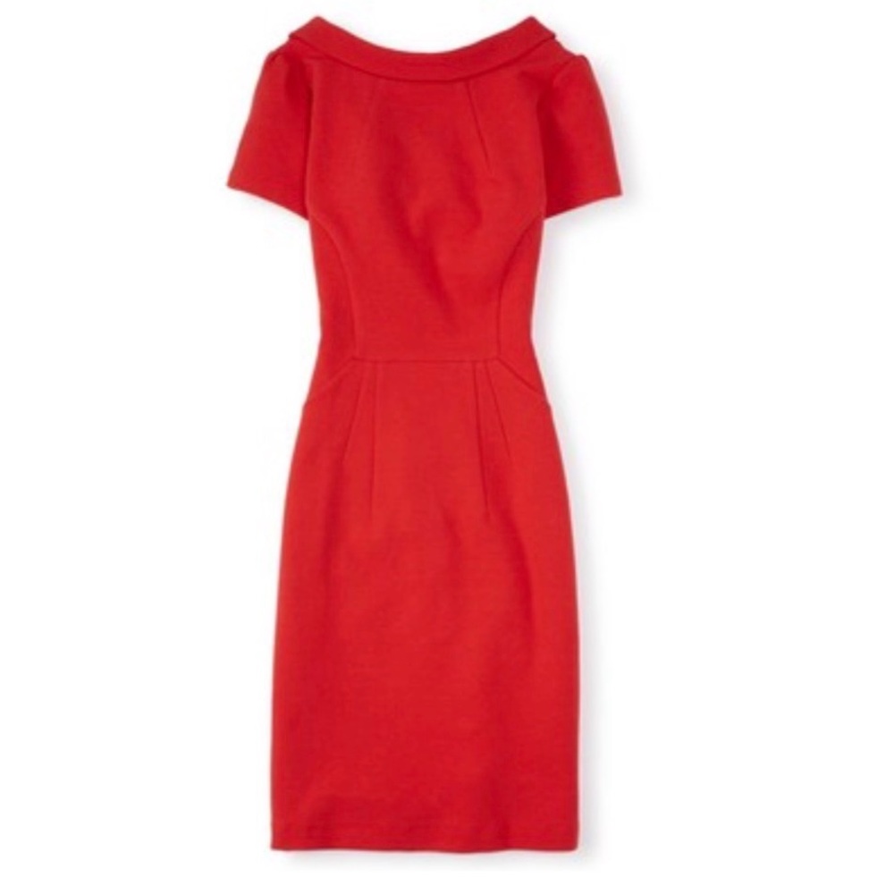 Boden Red Short-Sleeve Sheath Dress - Picture 3 of 11